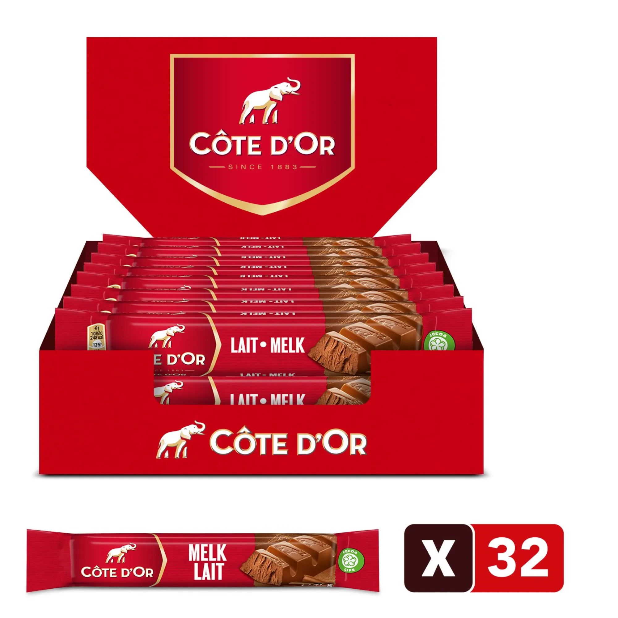 Côte D'or Bar Milk 32x47g — 32 x 47 g