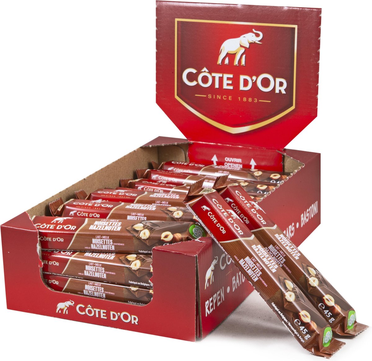 Côte D'Or Milk with whole nuts 32x45gr — 32 x 45 g